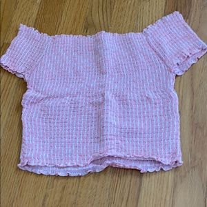 Ruched Off the Shoulder Crop